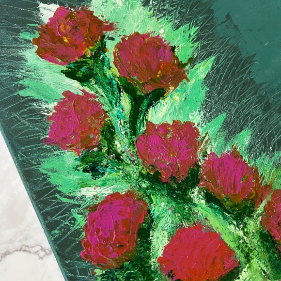 Burst of Flowers - Abstract Acrylic Texture Painting | Original Artwork 12x16 - Picture 6 of 7